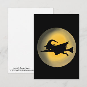 Fliegende Böse Hexe Silhouette Karte