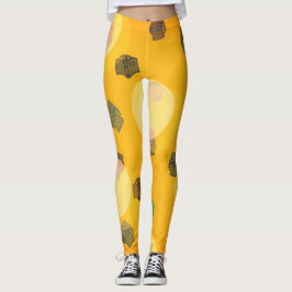 Fliegende Bücher in goldenen Leggings