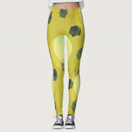 Fliegende Bücher in Grün Leggings