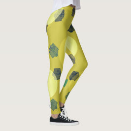 Fliegende Bücher in Grün Leggings