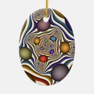 Fliegende bunte moderne abstrakte Fraktalkunst Keramik Ornament