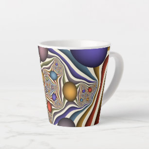 Fliegende bunte moderne abstrakte Fraktalkunst Milchtasse