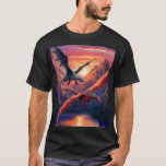 Fliegende Drachen. T-Shirt<br><div class="desc">Fliegende Drachen über dem See.</div>