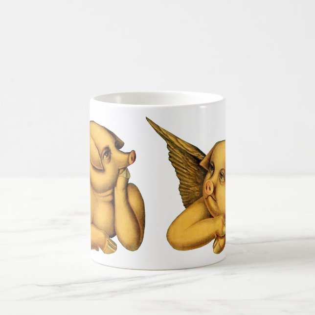 Fliegende Engel Schweine mit Flügeln Fantasy Anima Kaffeetasse (Mittel)