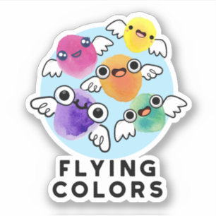 Fliegende Farben Funny Colorful Wings Puff Aufkleber
