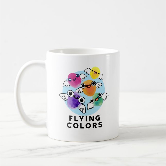 Fliegende Farben Funny Colorful Wings Puff Kaffeetasse (Links)