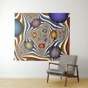 Fliegende farbenfrohe moderne abstrakte Fractal-Ku Wandteppich