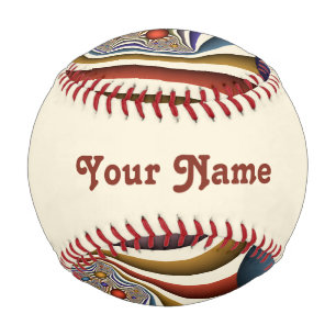 Fliegende farbenfrohe moderne abstrakte fraktale N Baseball