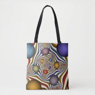 Fliegende farbenfrohe moderne abstrakte Fraktalkun Tasche