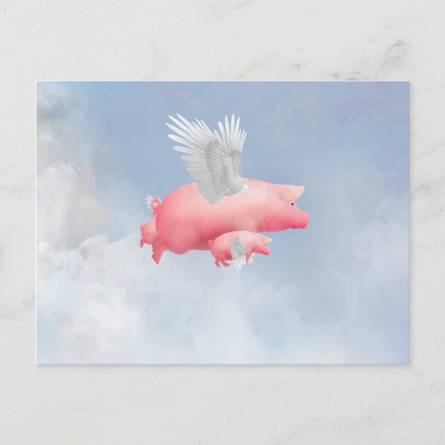Fliegende Ferkel Postkarte (Vorderseite)