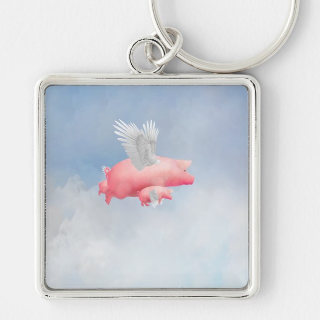 Fliegende Ferkel Schlüsselanhänger (Vorne)