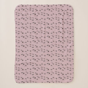 Fliegende Flamingos Sherpa-Decke (Staubrosa) Sherpadecke