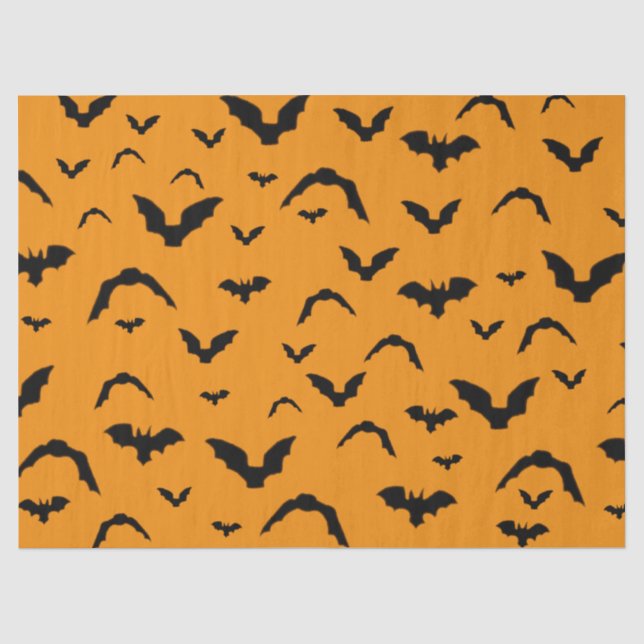 Fliegende Fledermäuse auf orangem Seidenpapier (Vorderseite)