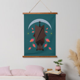 Fliegende Fox-Aquamarine Holzteppiche Wandteppich Mit Holzrahmen