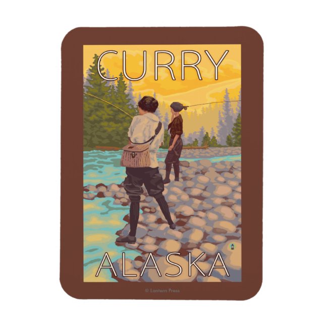 Fliegende Frauen - Curry, Alaska Magnet (Vertikal)