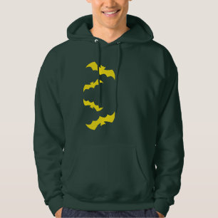 Fliegende gelbe Halloween-Fledermäuse Hoodie