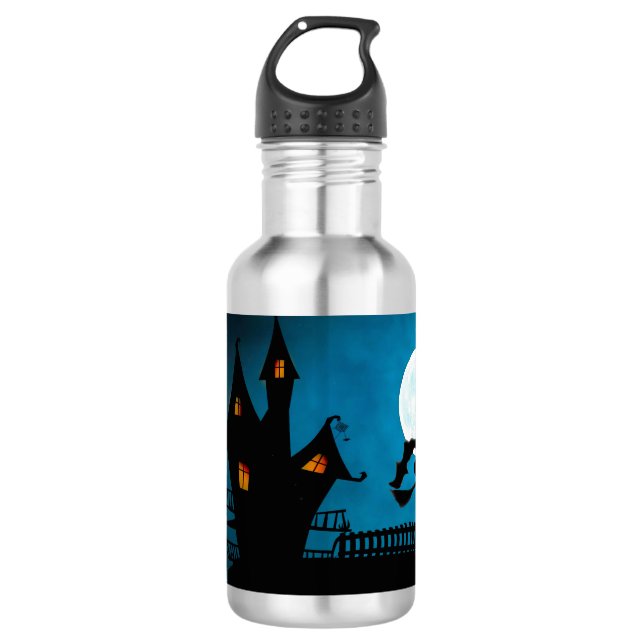 Fliegende Hexe Edelstahlflasche (Vorderseite)