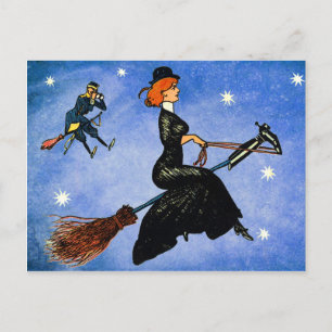 Fliegende Hexen am Halloween gesehen Postkarte