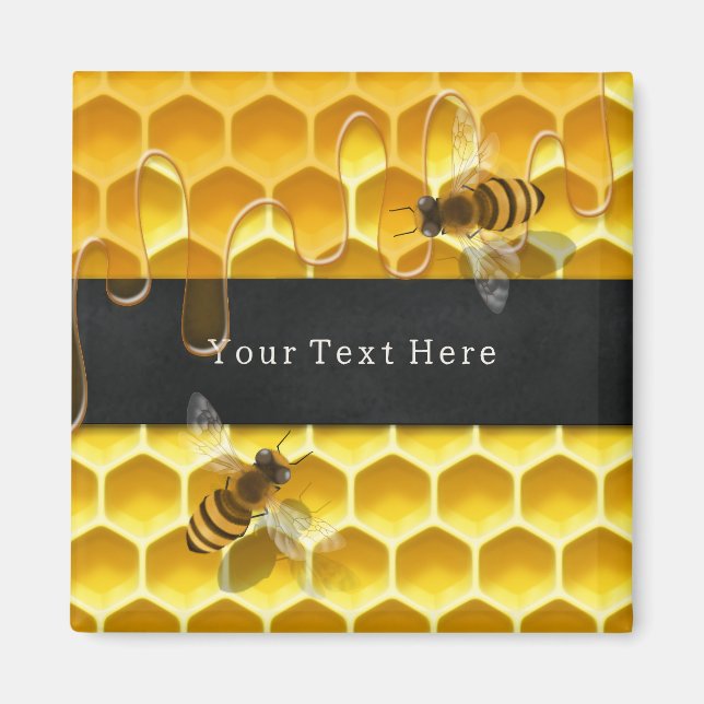 Fliegende Honigbienen über Gelbwabenkraut Magnet (Vorne)