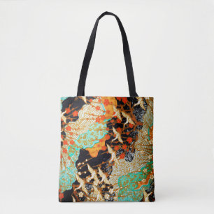 FLIEGENDE KRÄNE MIT FRÜHBLUMEN TASCHE