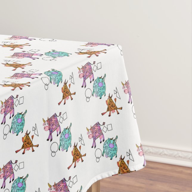 Fliegende Kühe Tischdecke (Beispiel)