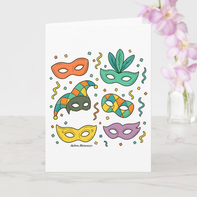 Fliegende Masken Karte (Orchidee)