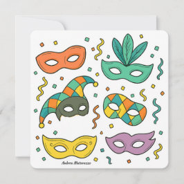 Fliegende Masken Karte