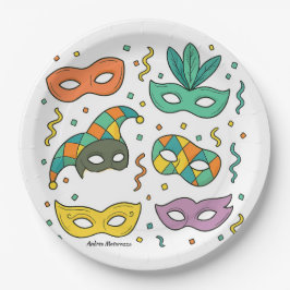 Fliegende Masken Pappteller