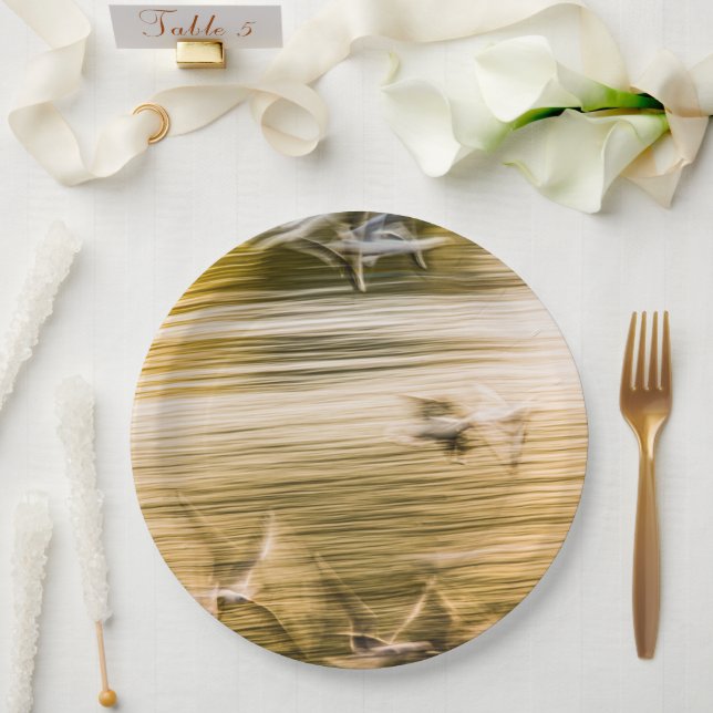 Fliegende Möwen - abstrakt Pappteller (Hochzeit)