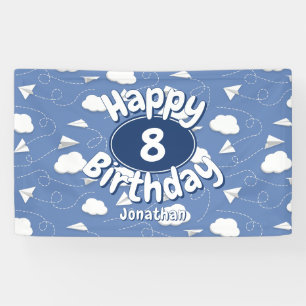 fliegende Papierflugzeuge Kindergeburtstag Banner