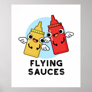 Fliegende Sauces Funny Food Puff Poster