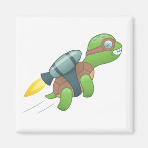 Fliegende Schildkröte mit einem Jetpack Magnet
