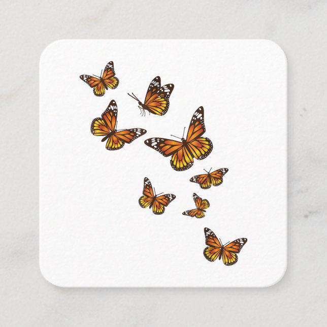 Fliegende Schmetterlinge - Schmetterling Lover Gar Quadratische Visitenkarte (Vorderseite)