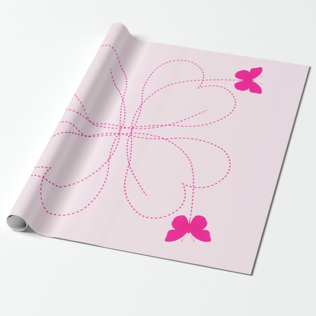 Fliegende Schmetterlinge Umschlagpapier Geschenkpapier (Ungerollt)