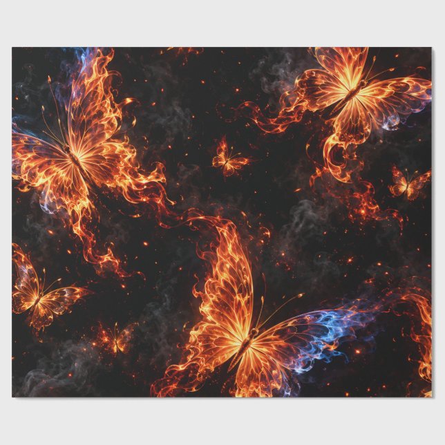 Fliegende Schmetterlings-Fantasie-Geschenkpapier Geschenkpapier (Flach)
