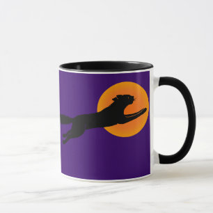 Fliegende-Schule-Schwarze-Katze-Antik-Coffeetasse Tasse