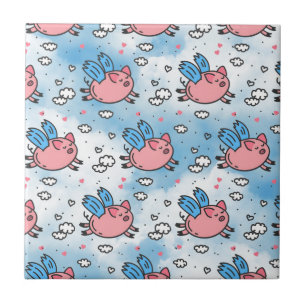 fliegende Schweine Fliese