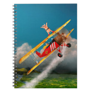 Fliegende Schweine - Flugzeug - Schweinchen Wild Notizblock