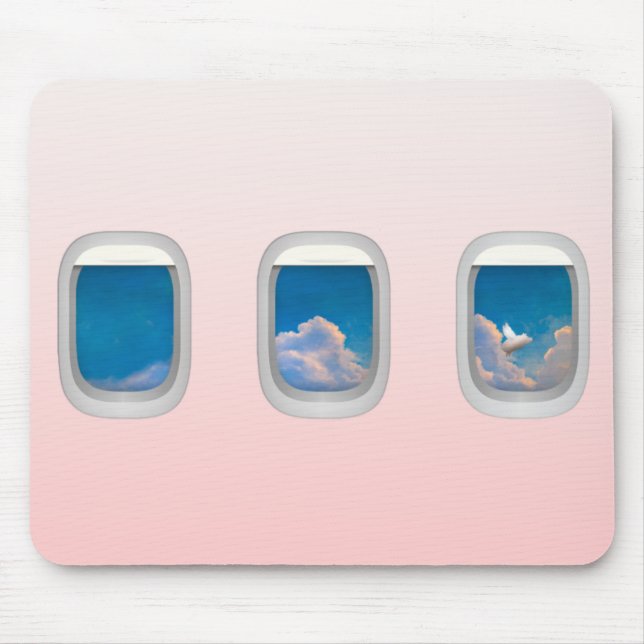 fliegende Schweine-/Flugzeugholz Mousepad (Vorne)