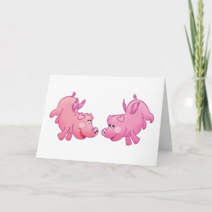 Fliegende Schweine in der Liebe! Karte