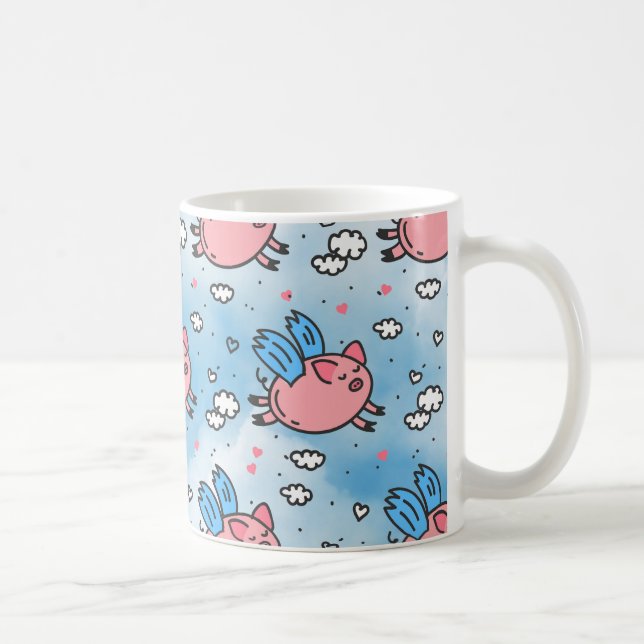 fliegende Schweine Kaffeetasse (Rechts)