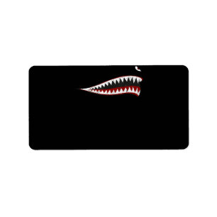 Fliegende Tigers Shark Mouth - Geschenke für Haifi Adressaufkleber