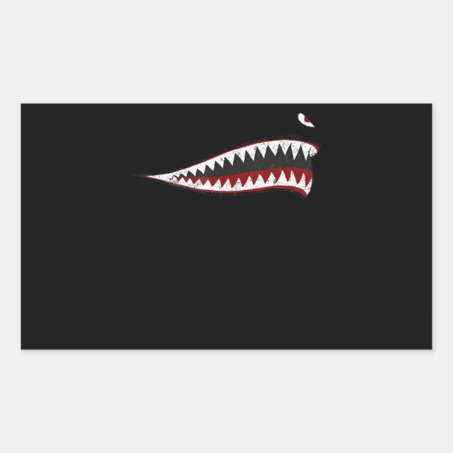Fliegende Tigers Shark Mouth - Geschenke für Haifi Rechteckiger Aufkleber (Vorderseite)
