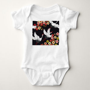 Fliegende Vögel: Krane Heron Japanisch. Baby Strampler