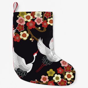 Fliegende Vögel: Krane Heron Japanisch. Kleiner Weihnachtsstrumpf