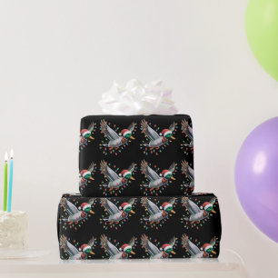 Fliegende Weihnachtsmann-Ente Weihnachtsbeleuchtun Geschenkpapier