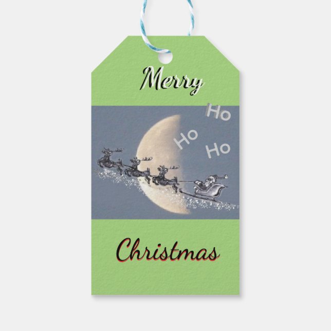 Fliegende Weihnachtsmann-Geschenk-Tags Geschenkanhänger (Rückseite)