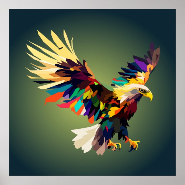 Fliegender Adler Pop Art Poster (Vorne)