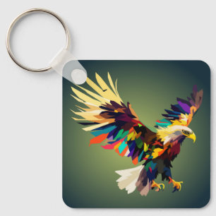 Fliegender Adler Pop Art Schlüsselanhänger