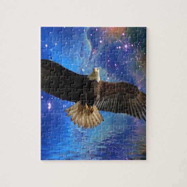 Fliegender Adler & Weltraumnebel Kunst (Vertikal)